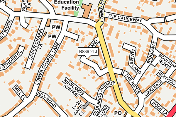 BS36 2LJ map - OS OpenMap – Local (Ordnance Survey)