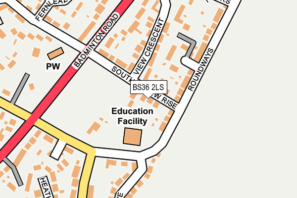 BS36 2LS map - OS OpenMap – Local (Ordnance Survey)