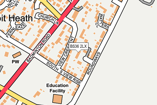 BS36 2LX map - OS OpenMap – Local (Ordnance Survey)