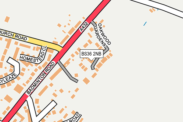 BS36 2NB map - OS OpenMap – Local (Ordnance Survey)