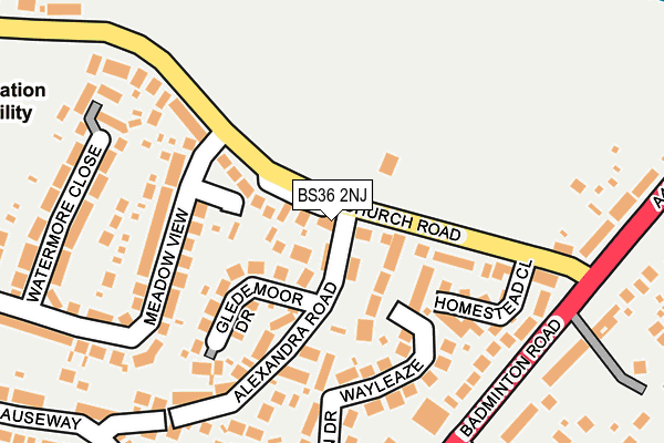 BS36 2NJ map - OS OpenMap – Local (Ordnance Survey)