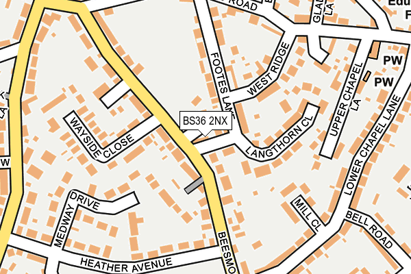 BS36 2NX map - OS OpenMap – Local (Ordnance Survey)