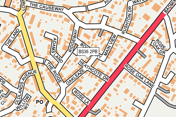 BS36 2PB map - OS OpenMap – Local (Ordnance Survey)