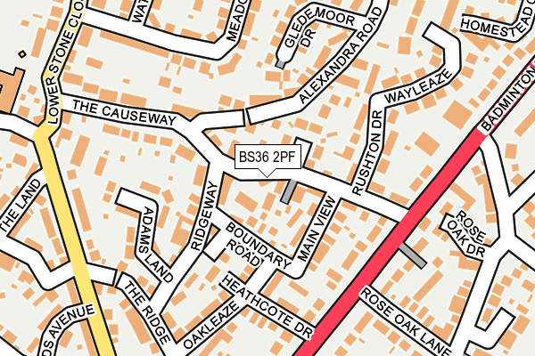 BS36 2PF map - OS OpenMap – Local (Ordnance Survey)