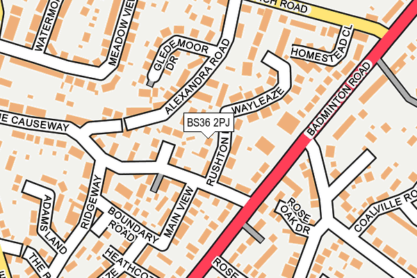 BS36 2PJ map - OS OpenMap – Local (Ordnance Survey)