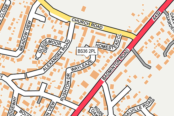 BS36 2PL map - OS OpenMap – Local (Ordnance Survey)