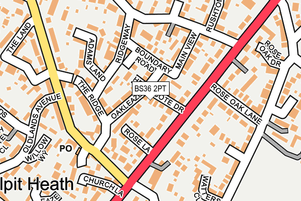 BS36 2PT map - OS OpenMap – Local (Ordnance Survey)