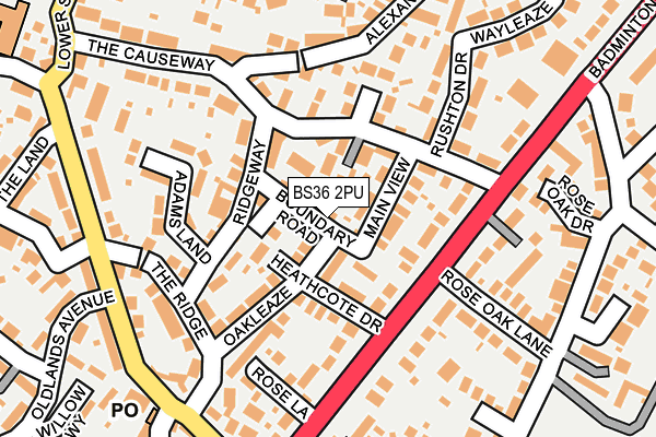 BS36 2PU map - OS OpenMap – Local (Ordnance Survey)