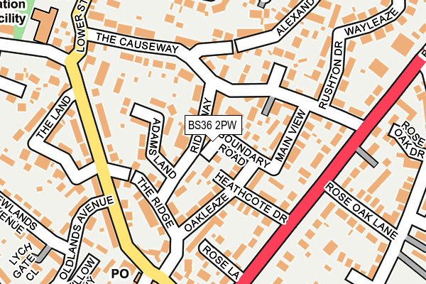 BS36 2PW map - OS OpenMap – Local (Ordnance Survey)