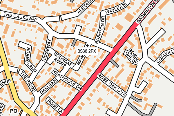 BS36 2PX map - OS OpenMap – Local (Ordnance Survey)