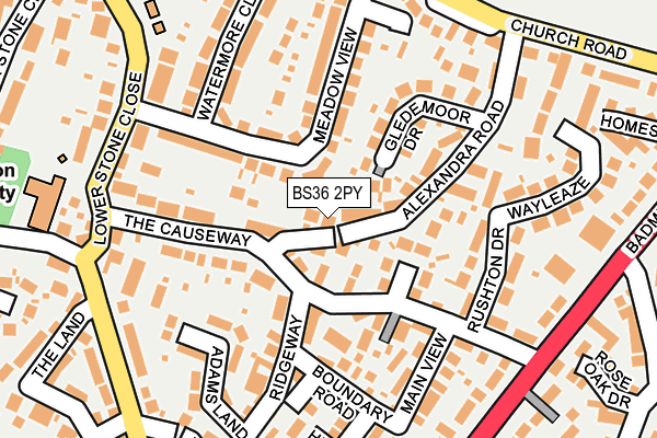 BS36 2PY map - OS OpenMap – Local (Ordnance Survey)
