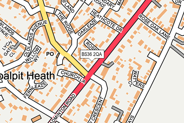 BS36 2QA map - OS OpenMap – Local (Ordnance Survey)