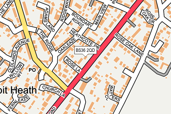 BS36 2QD map - OS OpenMap – Local (Ordnance Survey)