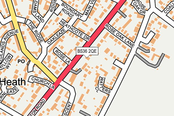 BS36 2QE map - OS OpenMap – Local (Ordnance Survey)