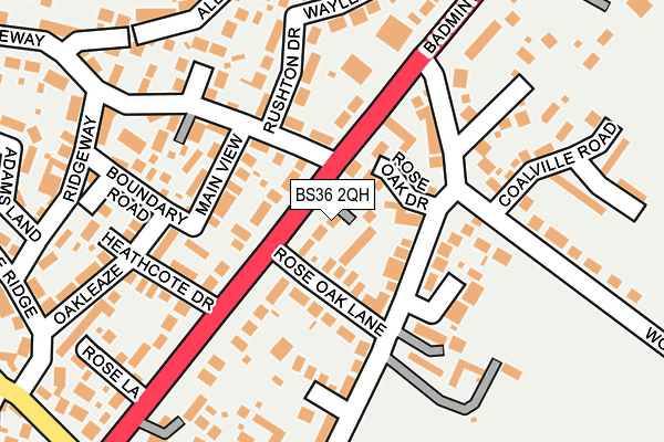 BS36 2QH map - OS OpenMap – Local (Ordnance Survey)