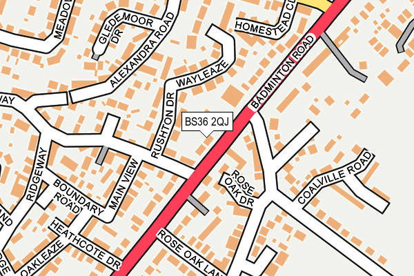 BS36 2QJ map - OS OpenMap – Local (Ordnance Survey)