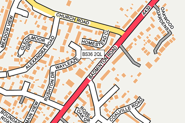 BS36 2QL map - OS OpenMap – Local (Ordnance Survey)