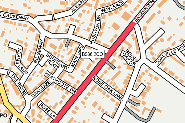 BS36 2QQ map - OS OpenMap – Local (Ordnance Survey)