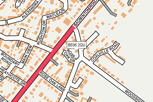 BS36 2QU map - OS OpenMap – Local (Ordnance Survey)