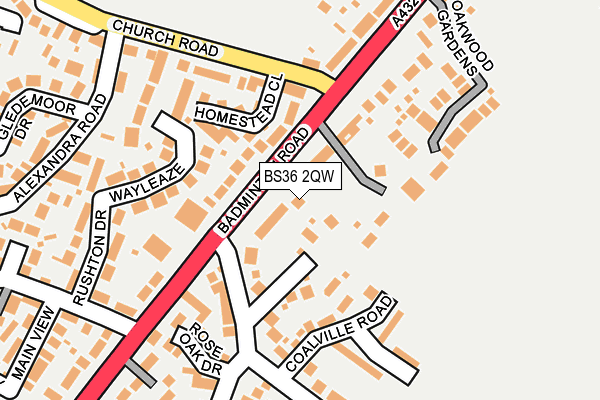BS36 2QW map - OS OpenMap – Local (Ordnance Survey)
