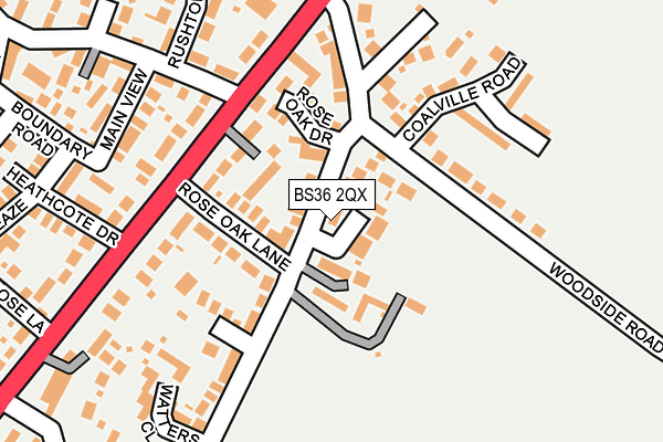 BS36 2QX map - OS OpenMap – Local (Ordnance Survey)