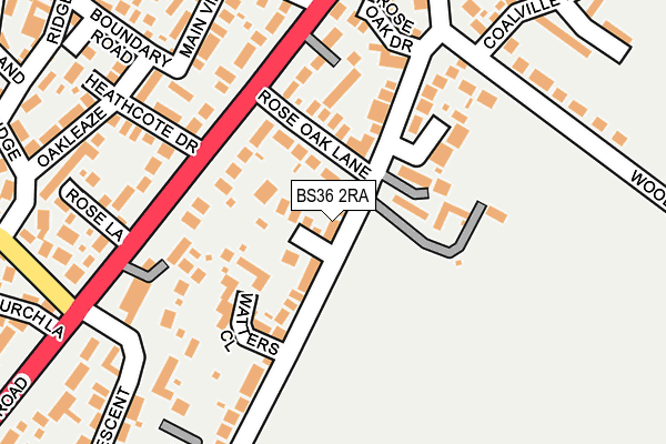 BS36 2RA map - OS OpenMap – Local (Ordnance Survey)
