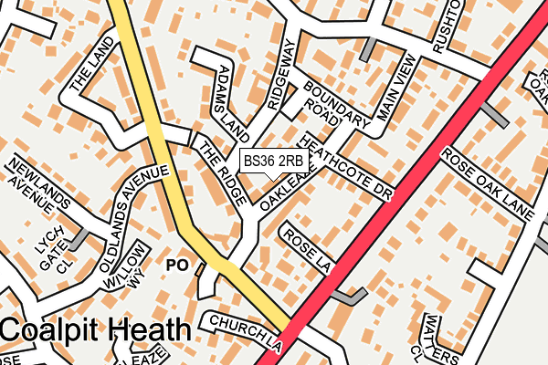 BS36 2RB map - OS OpenMap – Local (Ordnance Survey)
