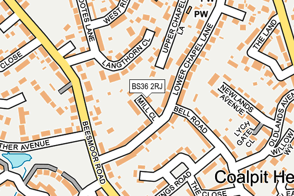 BS36 2RJ map - OS OpenMap – Local (Ordnance Survey)