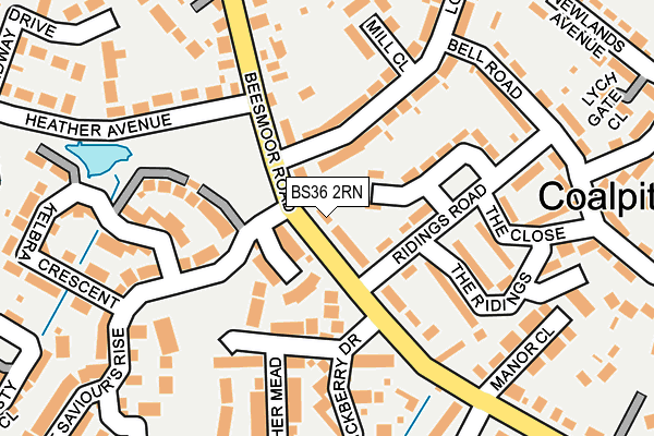 BS36 2RN map - OS OpenMap – Local (Ordnance Survey)