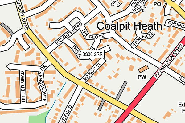 BS36 2RR map - OS OpenMap – Local (Ordnance Survey)