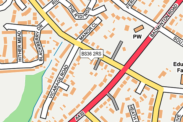 BS36 2RS map - OS OpenMap – Local (Ordnance Survey)