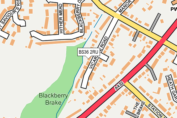 BS36 2RU map - OS OpenMap – Local (Ordnance Survey)