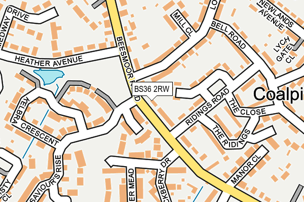 BS36 2RW map - OS OpenMap – Local (Ordnance Survey)