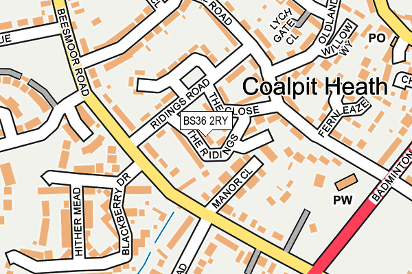 BS36 2RY map - OS OpenMap – Local (Ordnance Survey)