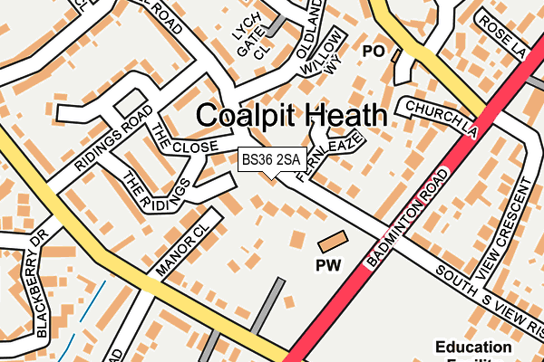 BS36 2SA map - OS OpenMap – Local (Ordnance Survey)