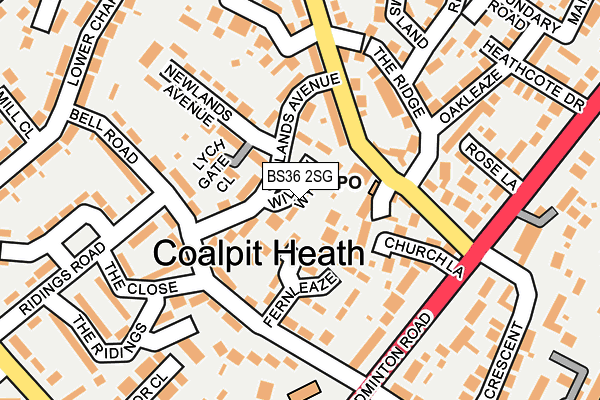 BS36 2SG map - OS OpenMap – Local (Ordnance Survey)