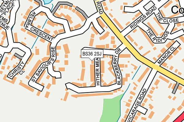 BS36 2SJ map - OS OpenMap – Local (Ordnance Survey)