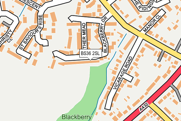 BS36 2SL map - OS OpenMap – Local (Ordnance Survey)