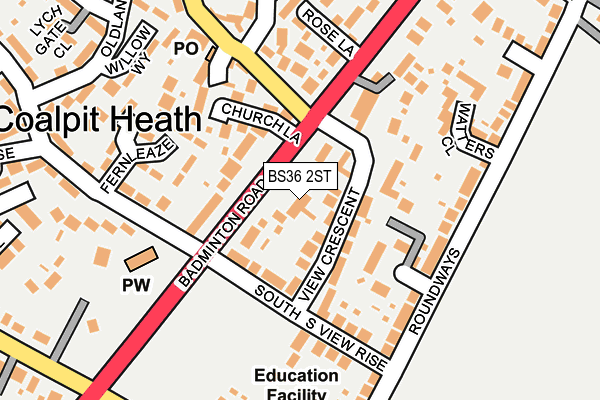 BS36 2ST map - OS OpenMap – Local (Ordnance Survey)