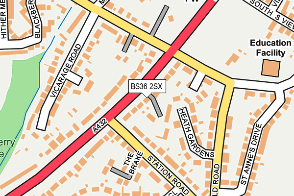 BS36 2SX map - OS OpenMap – Local (Ordnance Survey)