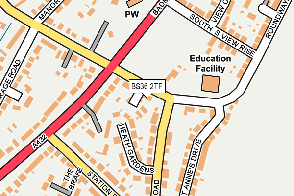 BS36 2TF map - OS OpenMap – Local (Ordnance Survey)