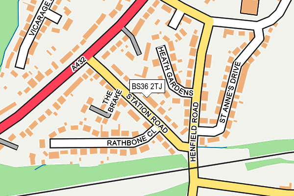 BS36 2TJ map - OS OpenMap – Local (Ordnance Survey)