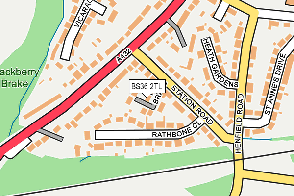 BS36 2TL map - OS OpenMap – Local (Ordnance Survey)