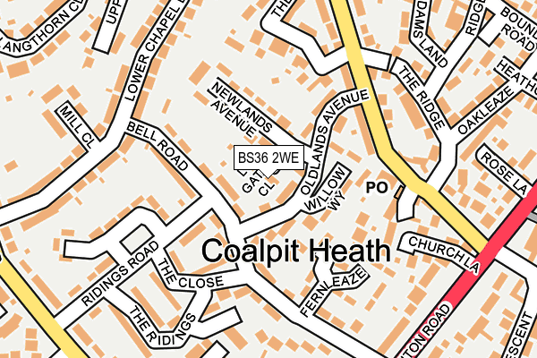 BS36 2WE map - OS OpenMap – Local (Ordnance Survey)