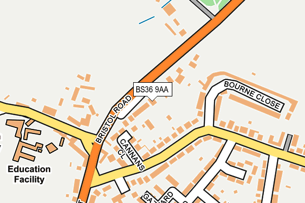 BS36 9AA map - OS OpenMap – Local (Ordnance Survey)