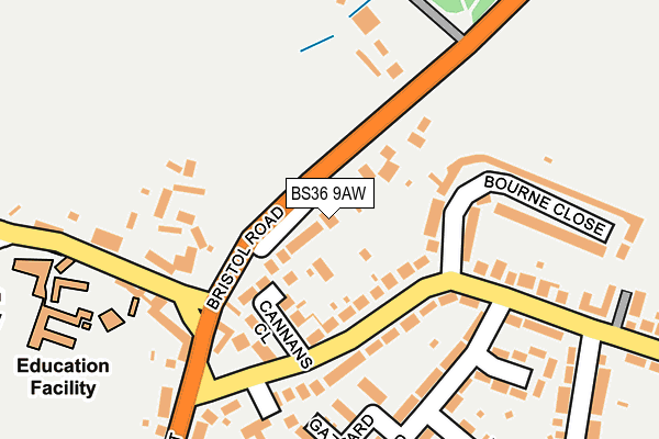 BS36 9AW map - OS OpenMap – Local (Ordnance Survey)