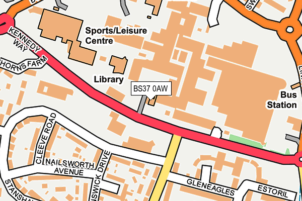 BS37 0AW map - OS OpenMap – Local (Ordnance Survey)