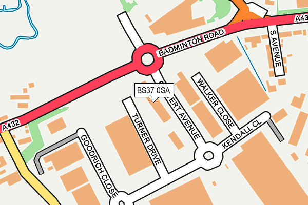 BS37 0SA map - OS OpenMap – Local (Ordnance Survey)