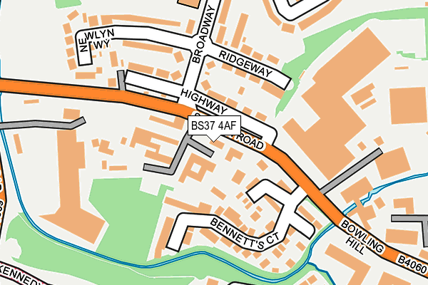 BS37 4AF map - OS OpenMap – Local (Ordnance Survey)