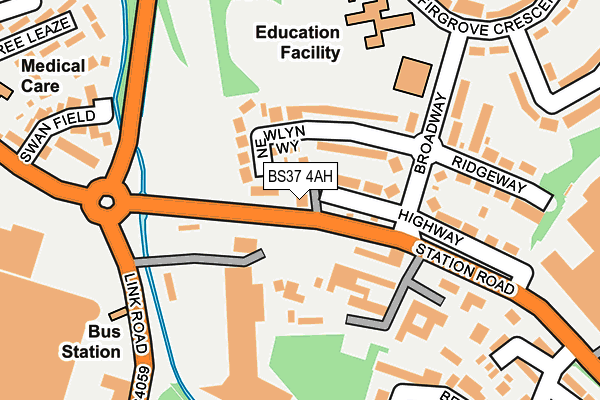 BS37 4AH map - OS OpenMap – Local (Ordnance Survey)